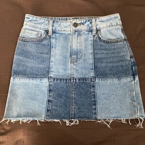 PacSun Blue Patchwork A-Line Skirt